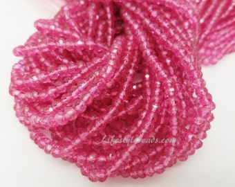 5mm Pink Topaz Coated Faceted Rondelles (L2), 13 inch