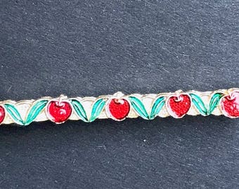 Delightful Vintage Enamel Cherries Hair Grip