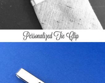 Personalized Hand Stamped Tie Clip, Custom Tie Bar, Boyfriend Gift, Father's Day Gift, Birthday Gift, Wedding Gift, Christmas Gift For Him