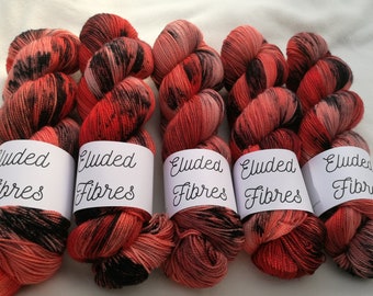 merino wool nylon hand dyed sock yarn 100g / 425m / Eluded Fibres / ROCK