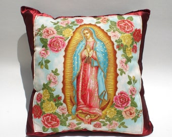 Pillow Mexican Virgin Mary Guadalupe throw Pillow