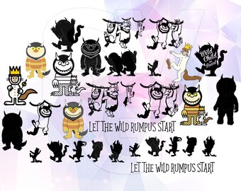 Where the Wild Things are SVG Clip art Monster Party Supply Cut File Cricut Design Silhouette Cameo Decoration Vinyl Decal Stencil Iron on