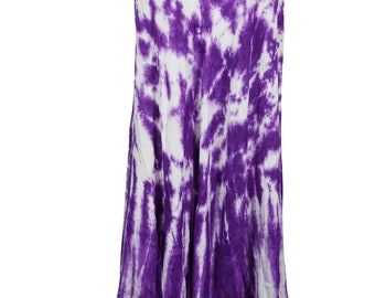 Womens Cover-Up Tank Dress Sleeveless Relaxed Fit Rayon Tie Dye Color Full  Boho Sexy Dresses