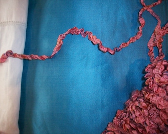 ombre rare silk/rayon antique authentic ribbon work ruched/ruffled ribbon