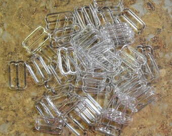 5/8", 1/2", or 3/8" Clear Plastic Bra Sliders. Choose your quantity. Great for headbands.