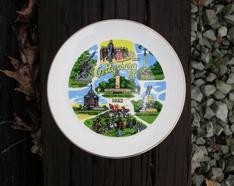 Souvenir Plate Gettysburg PA Pennsylvania Vintage Decorative Collectible