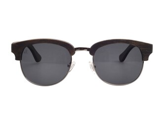 Black Bamboo Clubmaster Sunglasses