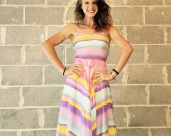 Vintage Foxy Lady pastel dress size 7/8