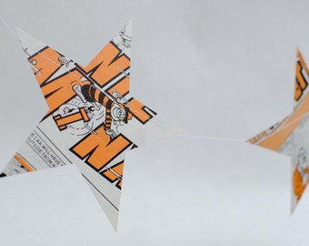 Vintage Orange Beano Minnie The Minx Large Paper Star Garland
