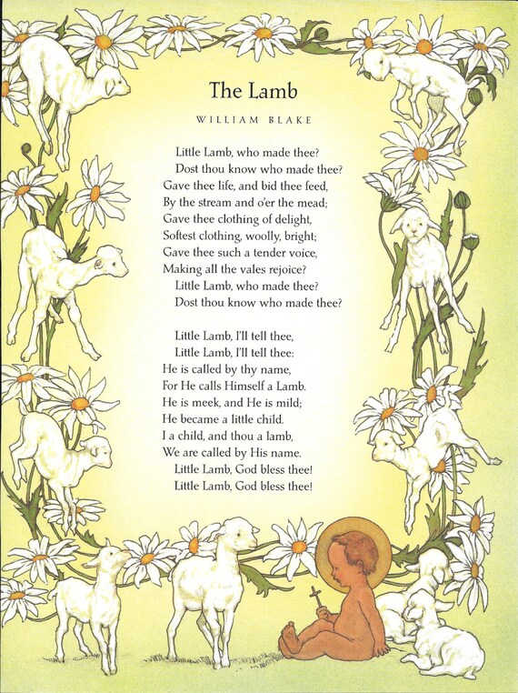 Items similar to Childs Room Decor Easter poem Ocean Daisy chain Lamb