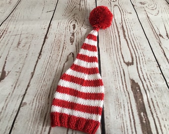 Baby Stocking Hat - Baby Stocking Cap - Valentines Hat - Baby Valentine Hat - Knit Baby Hat - Baby Photo Prop - Valentines Day - Baby Shower