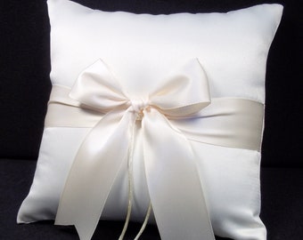 Ivory or White Wedding Ring Bearer Pillow