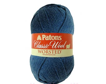 NEW DENIM Patons Classic Wool. Blue pure wool yarn. Blue Felting yarn. 100% Wool Yarn. Classic Patons Pure wool is great for felting. √