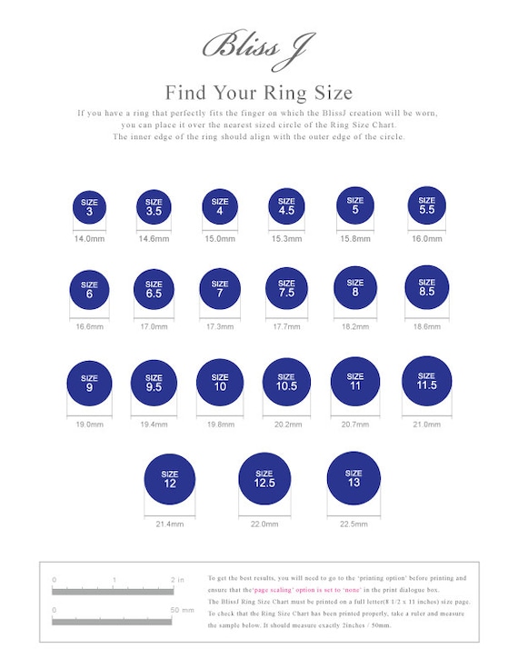 Free Ring Size Chart Online