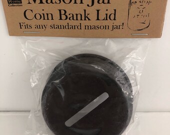 Mason Jar Coin Bank Lid Rustic Brown Fits Any Mason Jar, Mason Jar Banks, Mason Jar Supplies, Coin Lid, CTW Collection Coin Lids, Coin Bank