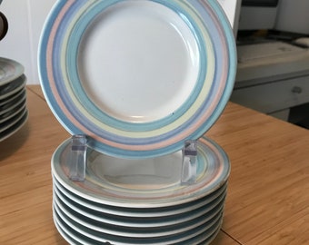 Signature Housewares Stoneware Plates In Pastel Colors