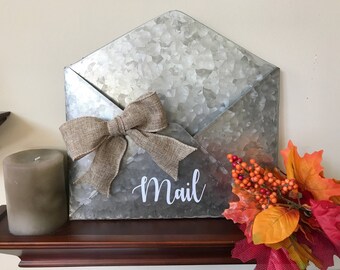 Galvanized Mail Holder Galvanized Wall Decor Office Decor