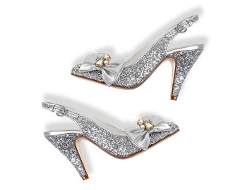 Silver glitter shoes made in Spain