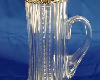 1898 Gorham sterling & Dorflinger ABC glass champagne pitcher