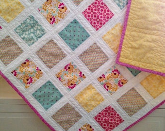 Modern Baby/Toddler Quilt/Girl