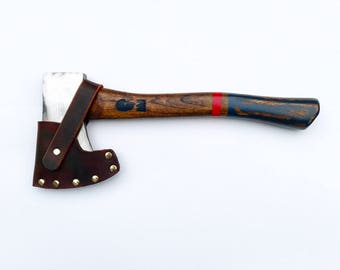 Hatchet Axe American Made - Old Henry Hatchet - Hand made leather sheath-Groomsmen Christmas and outdoors man Birthday holidays Gift