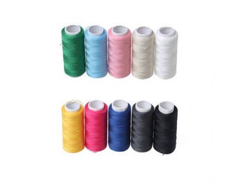 Multicolored 10 spools of sewing thread