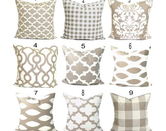 PILLOWS, Decorative Pillow, Throw Pillow, Accent Pillow, Euro Sham, Couch Pillow, Tan Pillow. Pillow Sham, Ecru, Cushion, Neutral, All Sizes