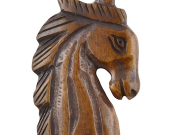 Carved-35x26mm Horse-Dark Brown-Quantity 1