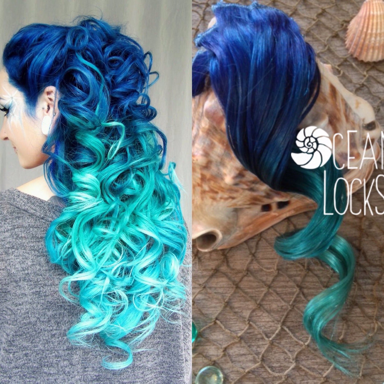 Blue Hair Turquoise Mint Hair Extensions Ombre Hair