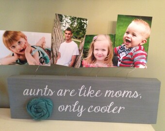 Personalized picture frame board block new aunt mom mimi great grandma grandpa auntie nana gift wood custom choose ANY quote