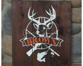Hunting and Fishing Personalized sign, wooden personalized gift, personalized hunting sign, Personalized Gift for Him