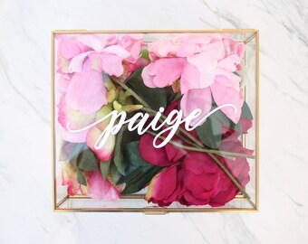 Personalized Glass Jewelry Box Personalized Jewelry Box / Bridesmaid Gift / Bridesmaid Robe box / Maid of Honor / jewelry storage/ Birthday