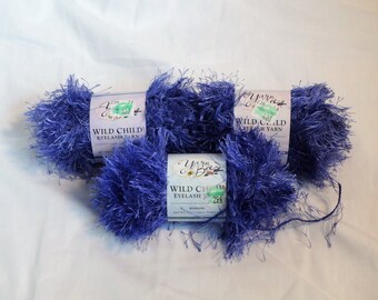 Set of 3 Skeins of Yarn Bee Wild Child Eyelash Yarn, Wisteria