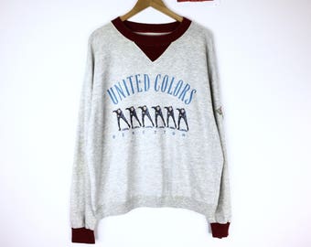 Super Rare!!! Vintage Benetton Sweatshirt made in italy United Colors Of Benetton Spellout