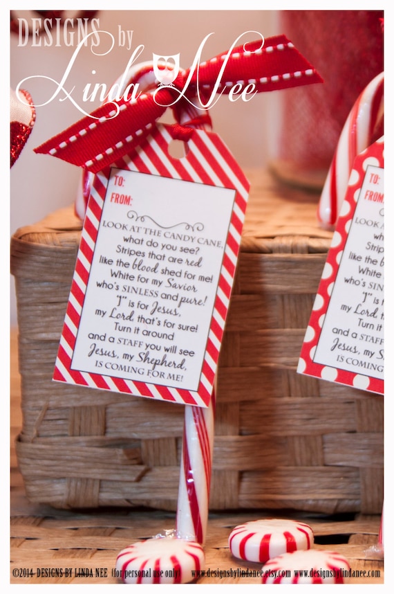 Legend of the Candy Cane Gift Tag Card for Witnessing at