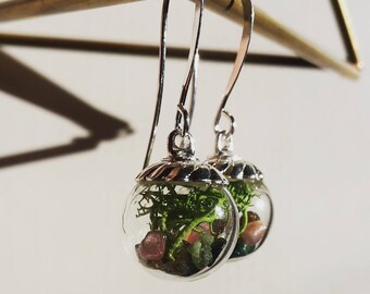 Gemstone Terrarium Earrings
