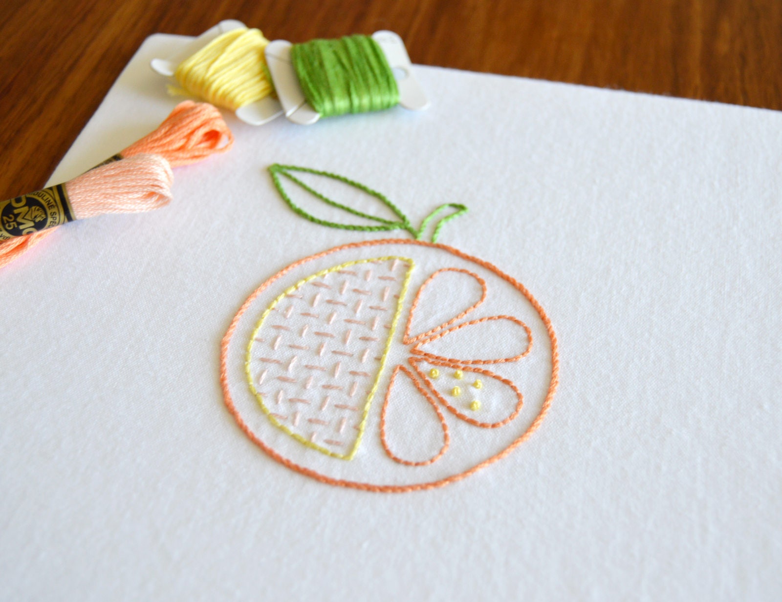 Hatchet Orange hand embroidery pattern modern embroidery