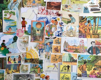 summer themed ephemera for junk journals, smash books, art journals, collage and altered art