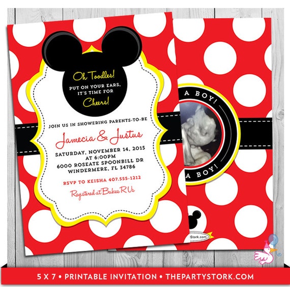 Mickey Mouse Baby Shower Invitations: unique Mickey Mouse