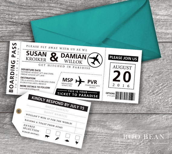 Boarding Pass Invitation Jacket Template Images 