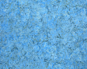 REMNANT--Blue with Grey Pure Cotton Batik Fabric --3/4 Yard