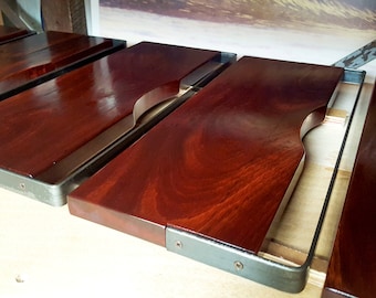 Jarrah and Raw Steel Handle Serving Board, Serving Board, Tapas Board, Cheese Board, Bread Board, Chopping Board, Cutting Board