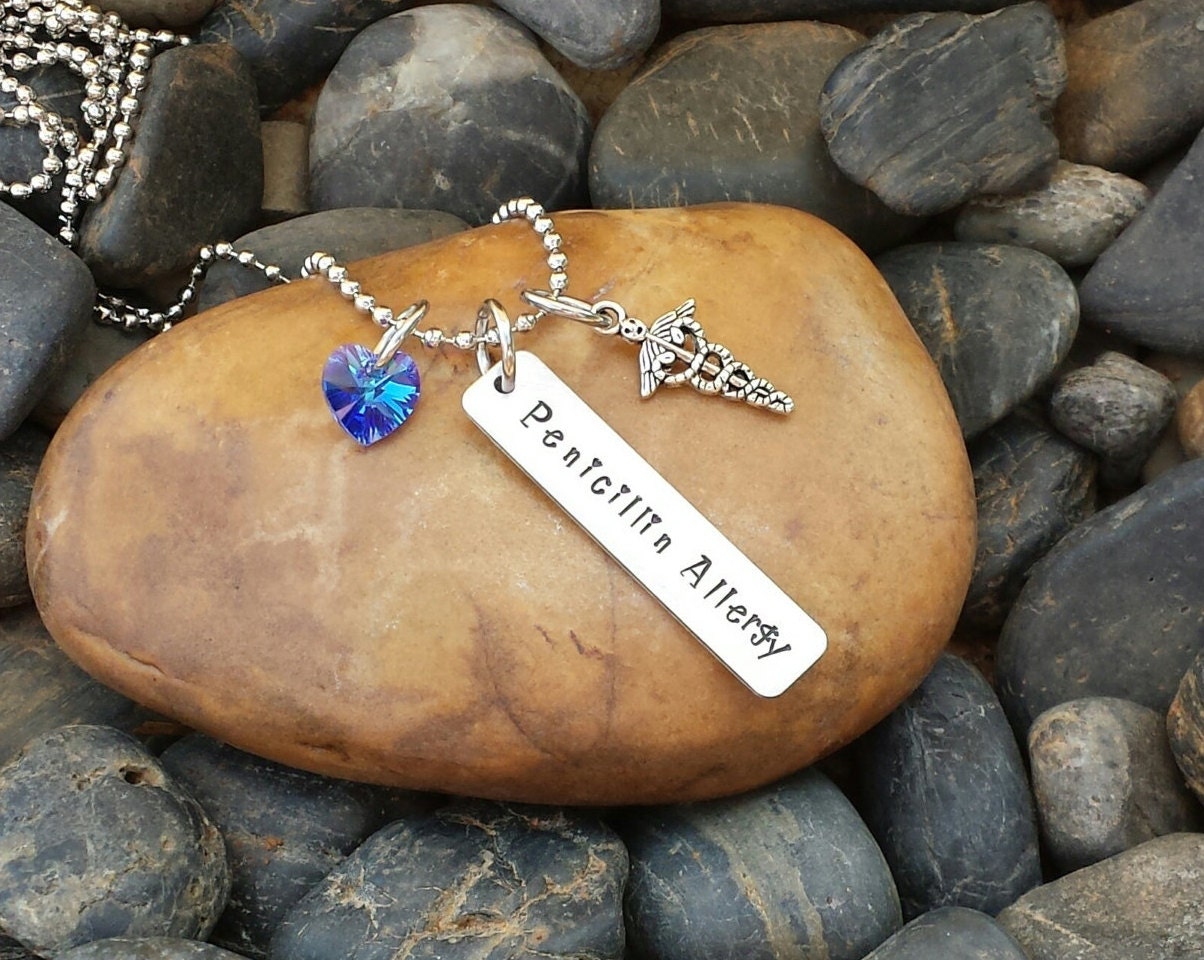 Allergy Necklace Allergy Jewelry Medical Alert Jewelry