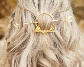 Hair Stick, Gold Hair Clip, Boho Accessory, Boho Hair Accessory, Boho Hair Clip, Bohemian Hair Clip, Crescent Moon Hair Clip, Hair Pin