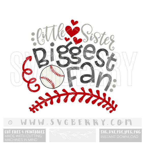 Download Little Sister Biggest Fan SVG / Baseball Sister SVG / sister