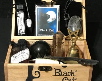 Ritual Kit Black Cat wicca Pagan Witchcraft spell Set Altar Ritual