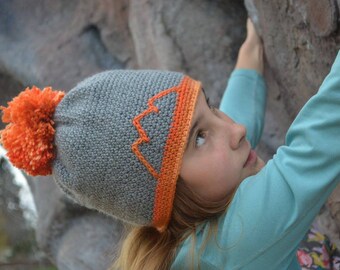 Hand crocheted "Ridgeline" hat (adult size)