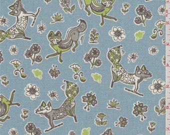 Foxy Turquoise Blue Duck Canvas, Fabric By The Yard