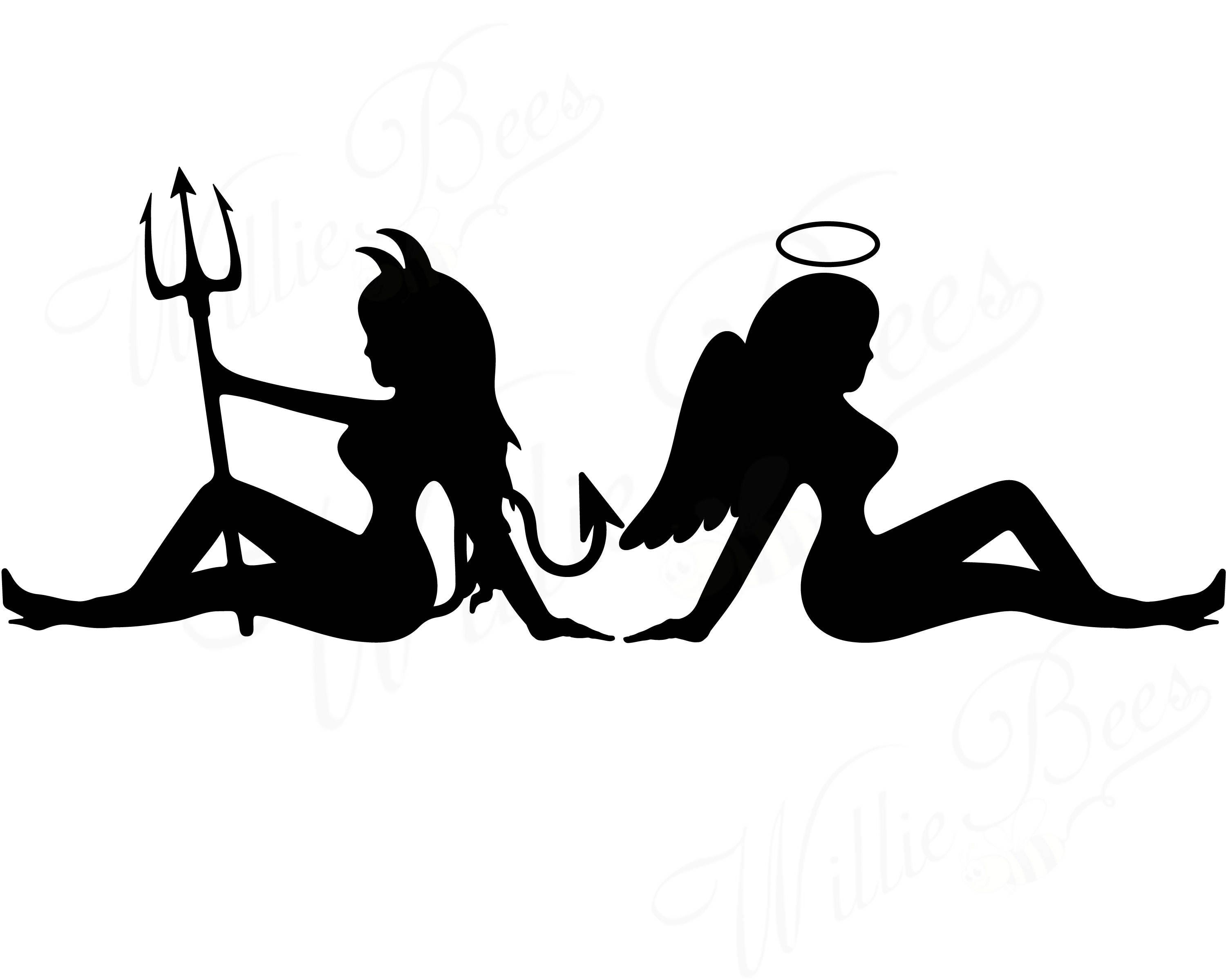 Svg Devil Or Angel Sexy Woman Woman Svg Vehicle Decal Girl 