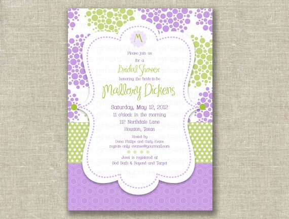 Baby Shower Invitations Purple And Green 6